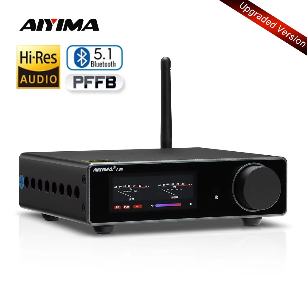 AIYIMA A80 Upgraded TPA3255 DAC Bluetooth PFFB Stereo Power Amplifier 300Wx2 Class D HiRes Digital Amp RCA TRS OPT COA USB Input view 5