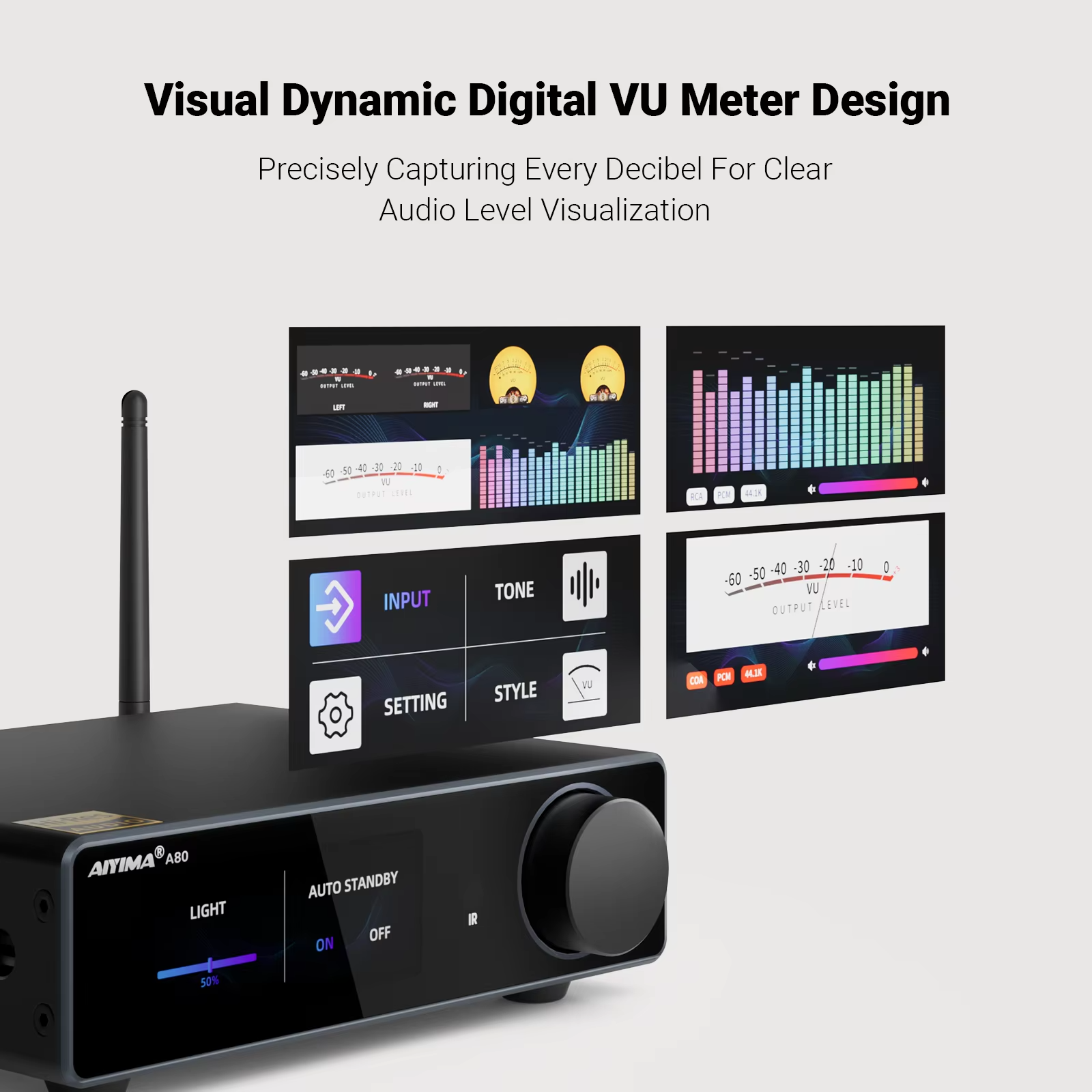 AIYIMA A80 Upgraded TPA3255 DAC Bluetooth PFFB Stereo Power Amplifier 300Wx2 Class D HiRes Digital Amp RCA TRS OPT COA USB Input view 6
