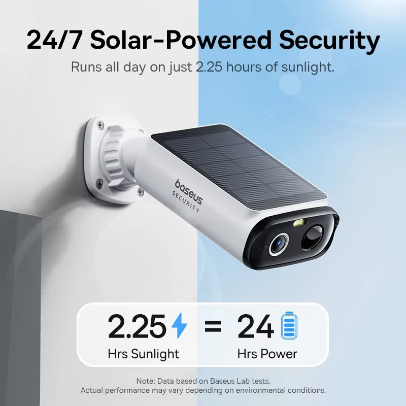 Baseus S1 Lite Solar Security Camera โ Wireless Outdoor, 2K, 135ยฐ FOV, IP67 view 2