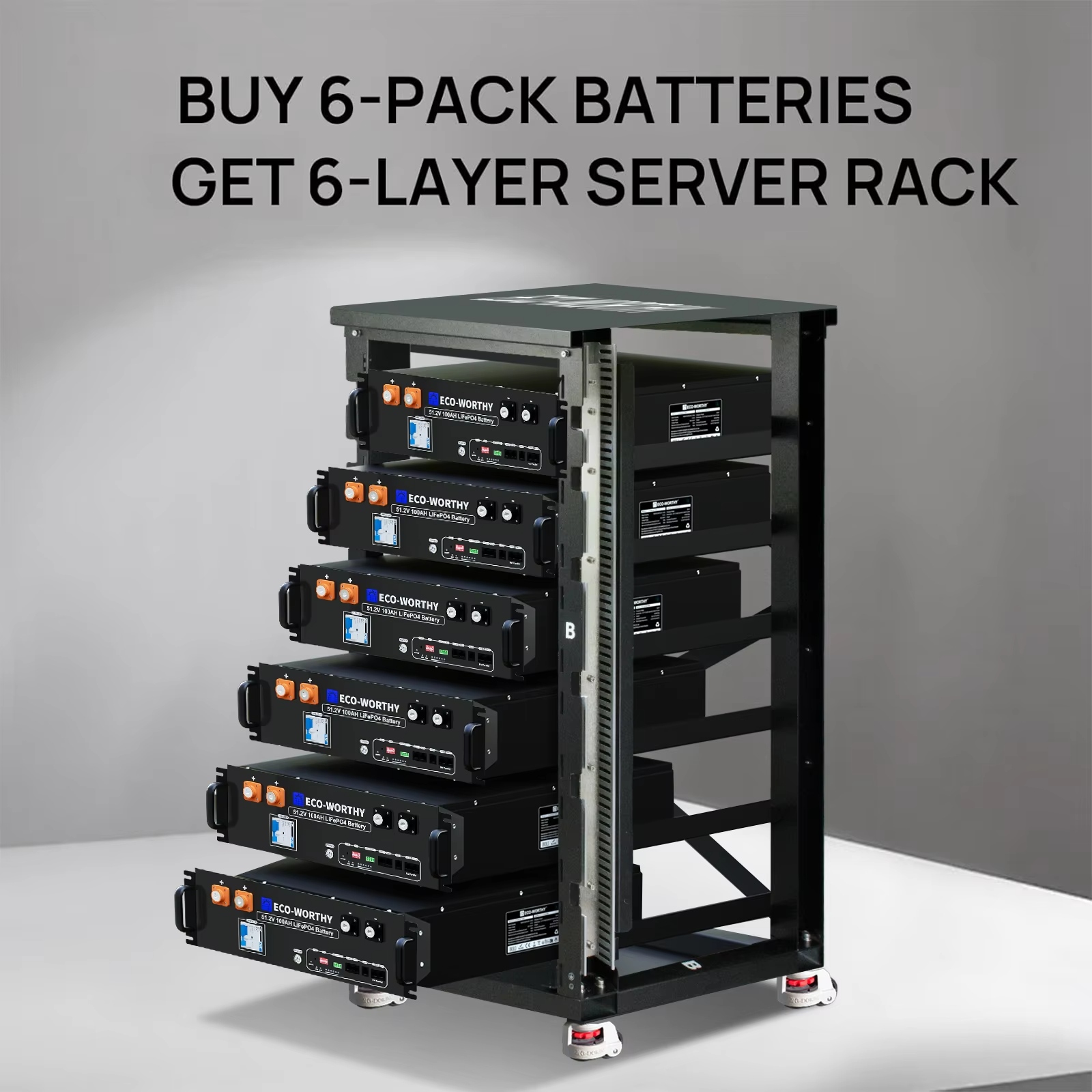 ECO-WORTHY 48V 100Ah LiFePO4 Server Rack Battery