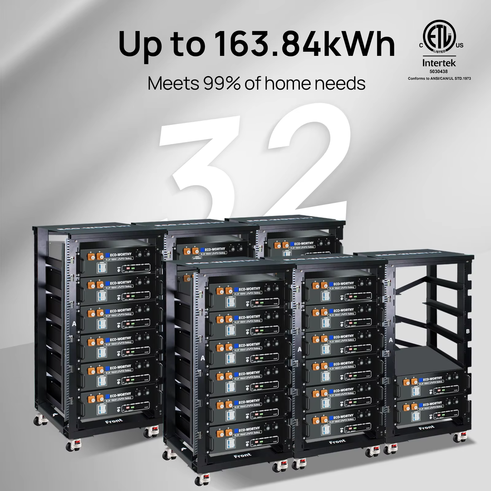 ECO-WORTHY 48V 100Ah LiFePO4 Server Rack Battery view 6