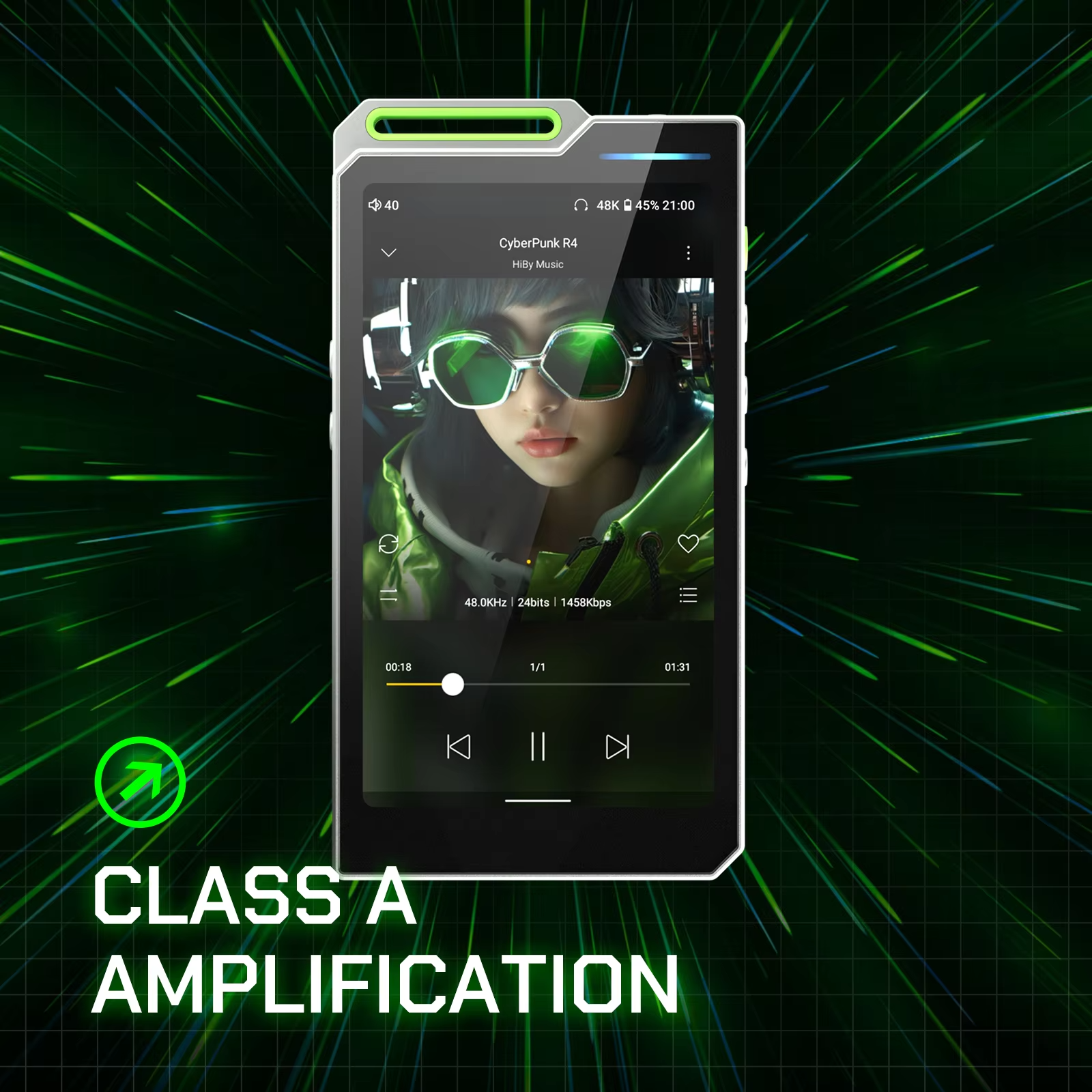 HiBy R4 ES9018Q2M*4 Android12 HiFi Music Player MP3 Audio Bluetooth WiFi DSD256 MQA 16x USB DAC Headphone AMP 11hr 4.7'' OPA1652 view 4