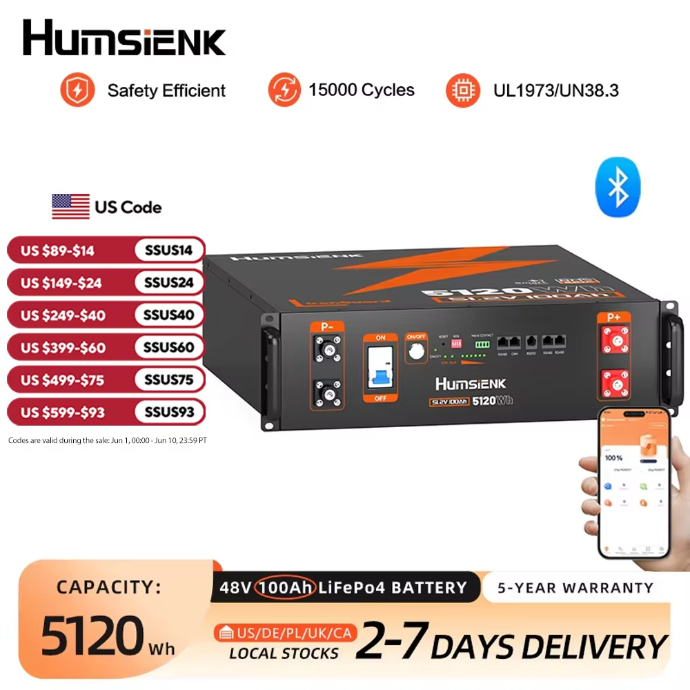 Humsienk 48V 100Ah Server Rack LiFePO4 Battery view 4