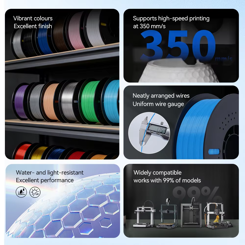 KINGROON 22LBS PETG/PLA Filament — 10 Rolls 1KG 1.75mm view 7