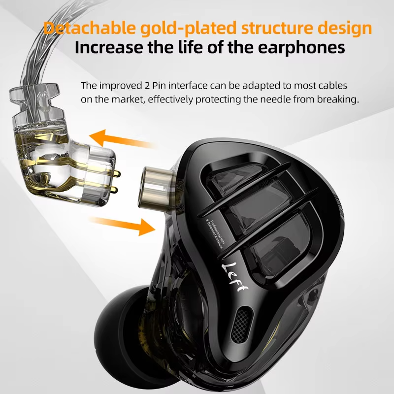 KZ ZAR Hybrid Driver In-ear Monitor 1DD + 7BA HiFi Headphones 2Pin Wired Headphones Music DJ Headphones Sports Gaming Earbud view 2