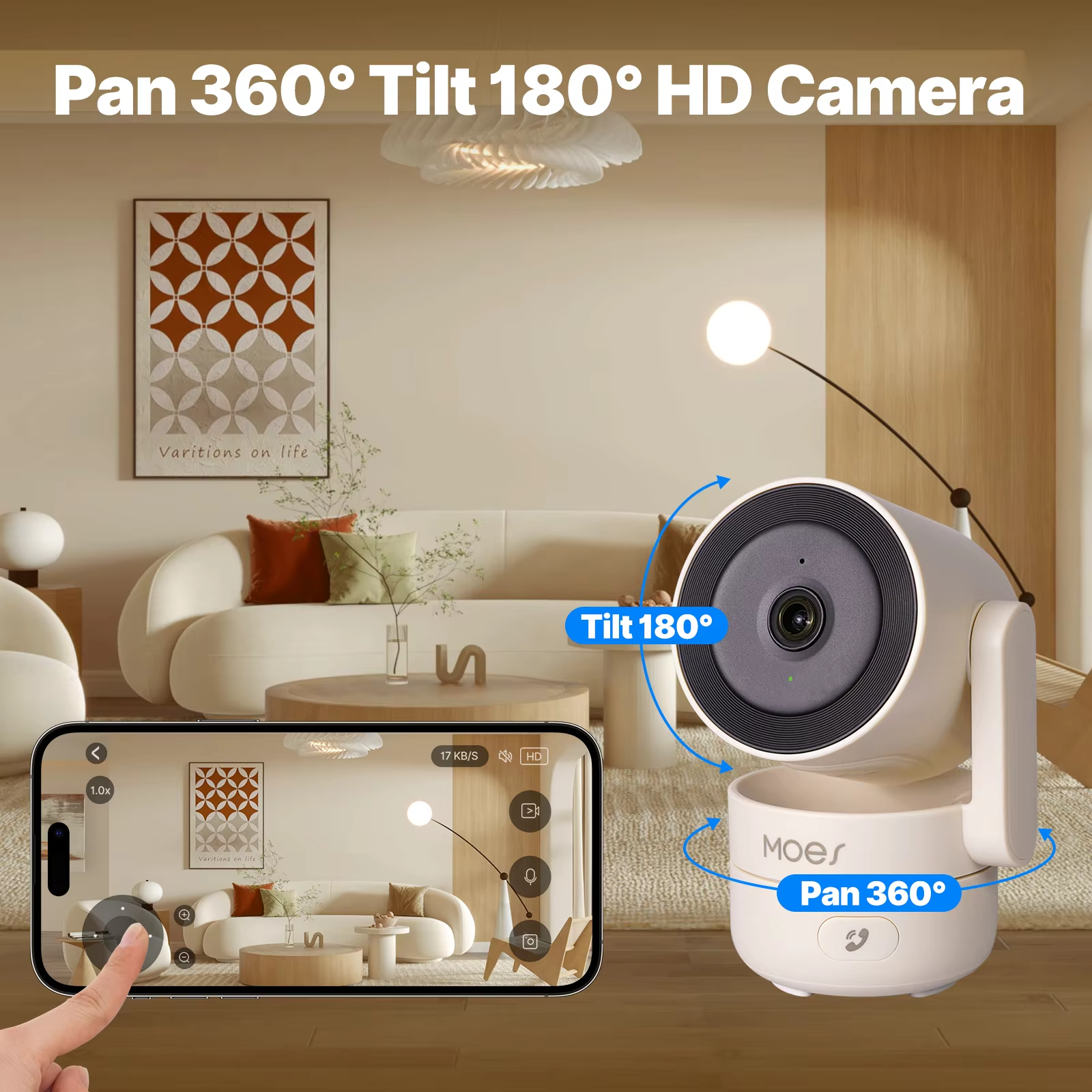 MOESTuya WiFi Indoor Pan/Tilt Security Camera โ 4MP HD, Night Vision, Motion & Sound Detection view 5