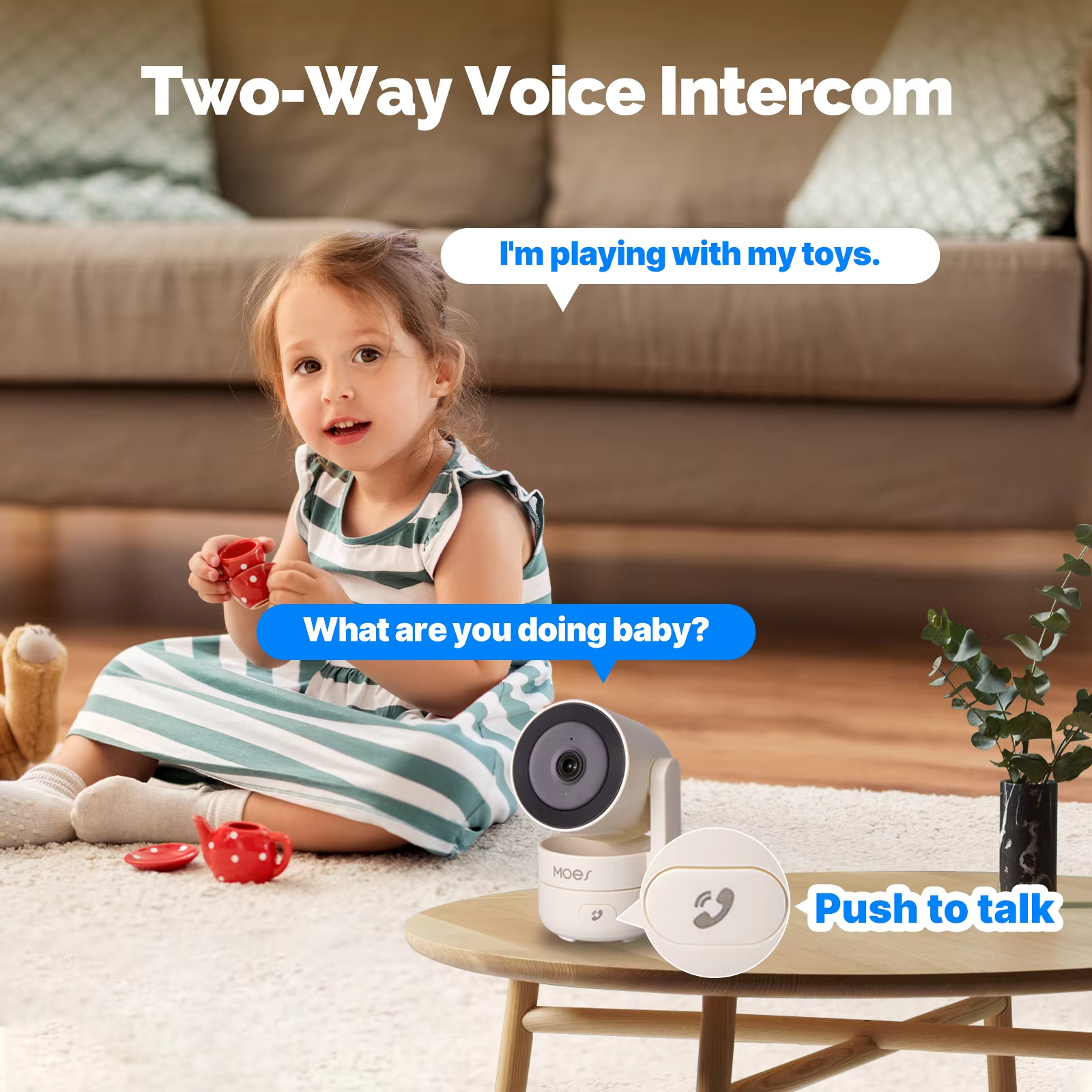 MOESTuya WiFi Indoor Pan/Tilt Security Camera — 4MP HD, Night Vision, Motion & Sound Detection view 6
