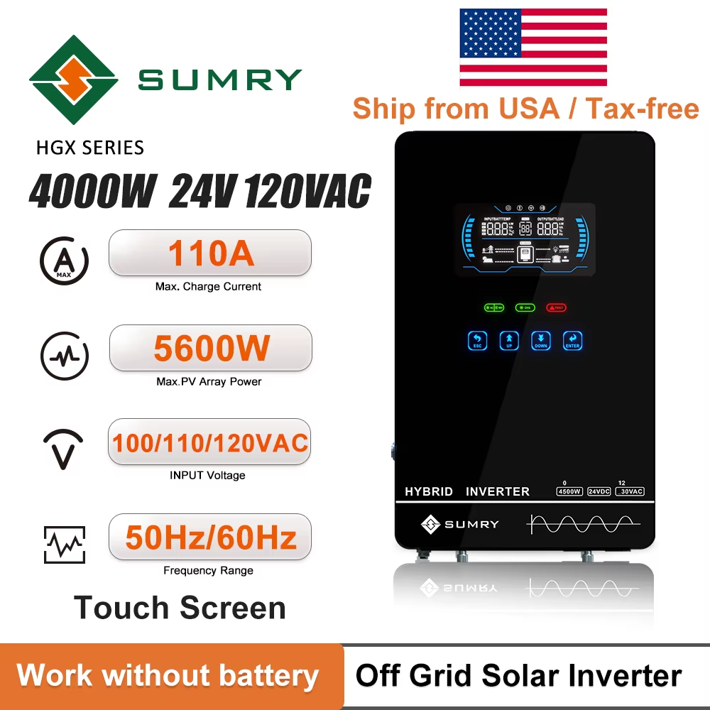 SUMRY 4KW/6KW Off-Grid Solar Inverter โ 24V, 140A MPPT, 5600W Pure Sine Wave view 2
