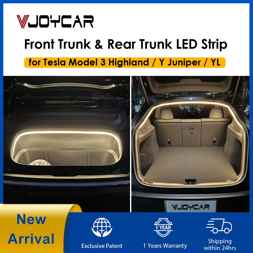 VJOYCAR Tesla LED Strip — Waterproof Frunk/Trunk Light for Model Y/3 Highland/Juniper